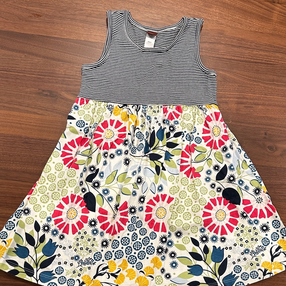 Tea Collection Striped Floral Kids Dress